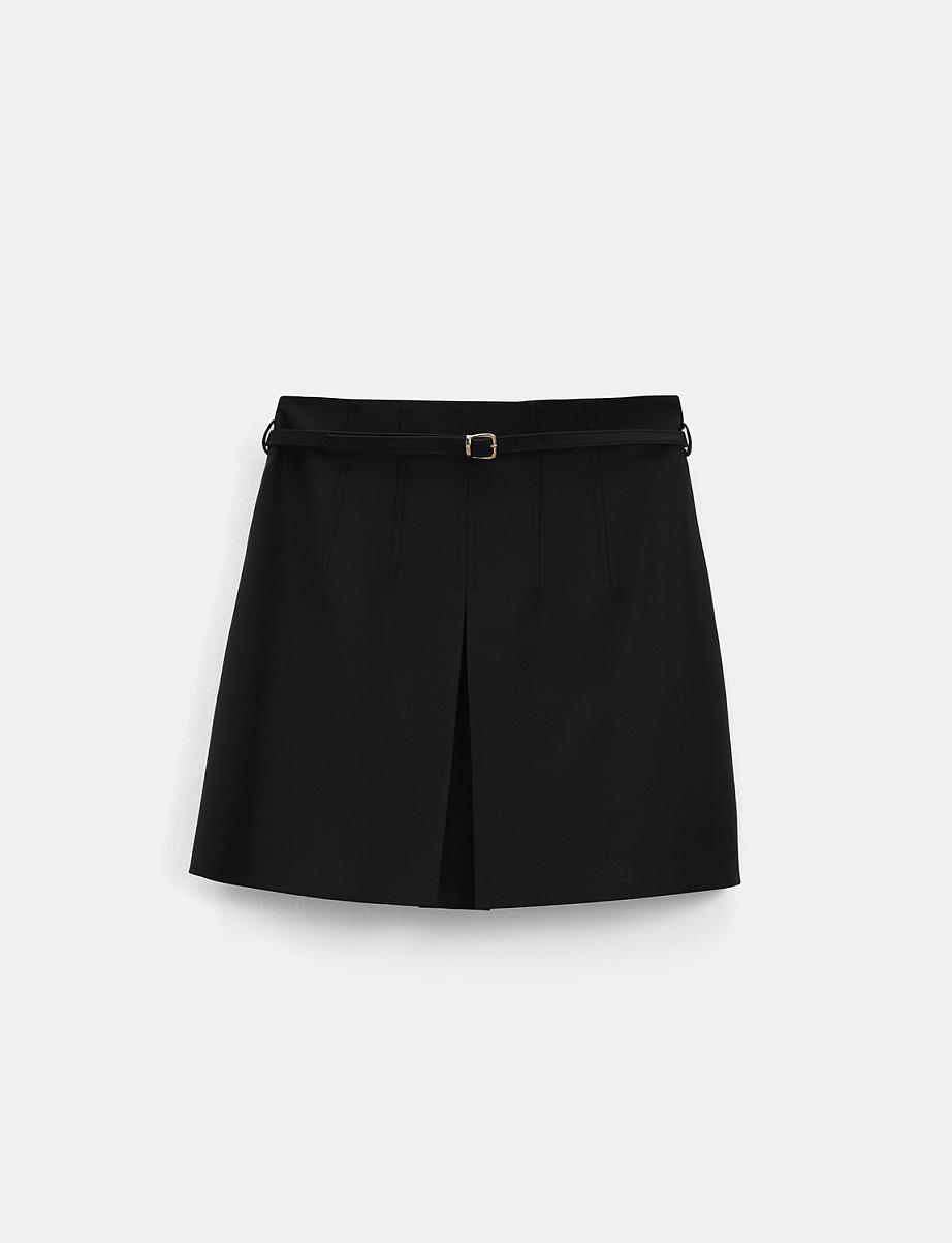 Юбка мини из шерсти со складками