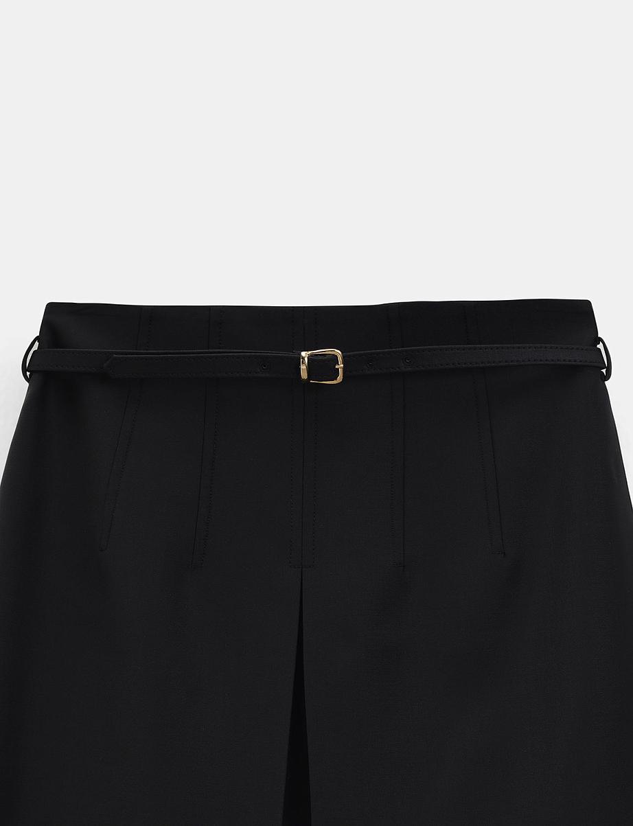 Юбка мини из шерсти со складками