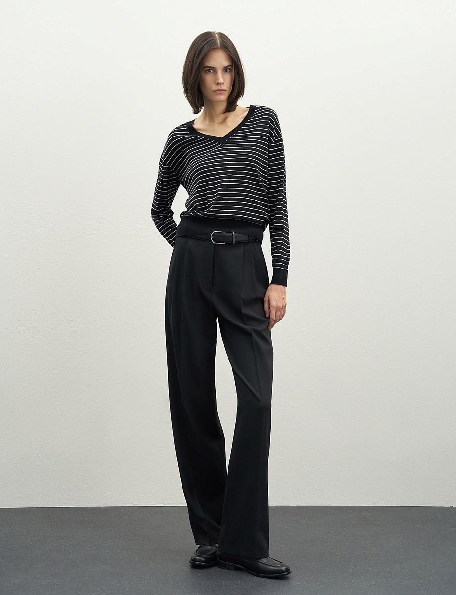 Джемпер в полоску с шерстью и шелком