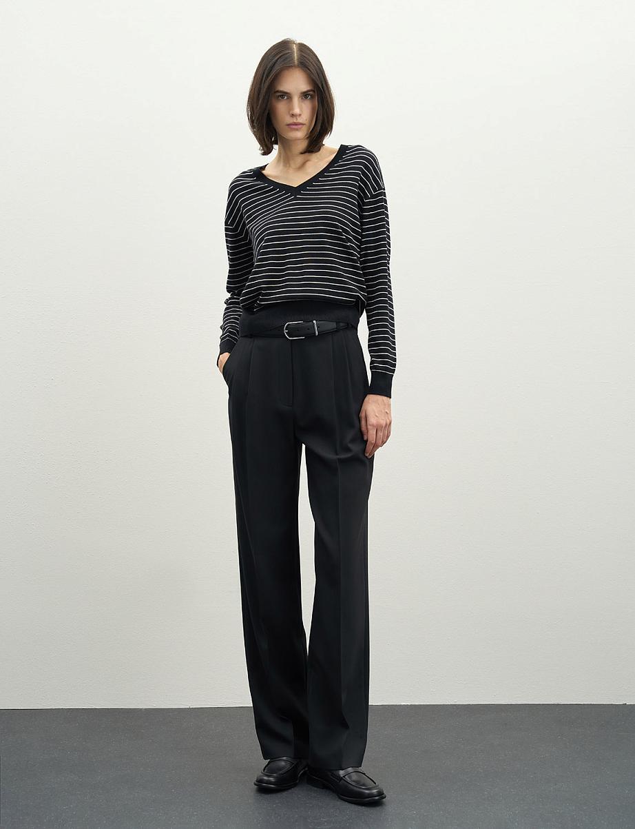 Джемпер в полоску с шерстью и шелком