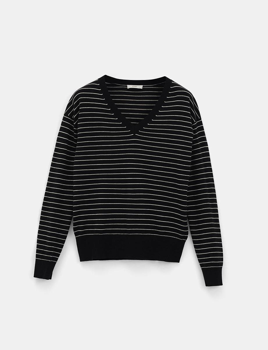 Джемпер в полоску с шерстью и шелком