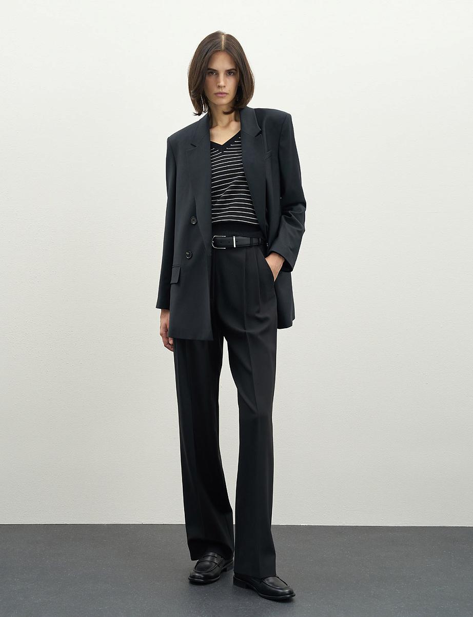 Джемпер в полоску с шерстью и шелком