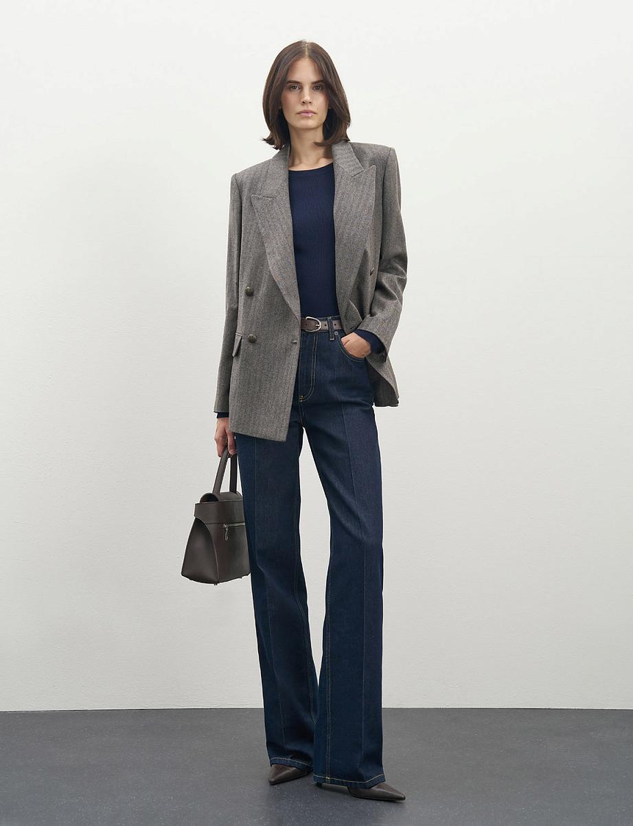 Джемпер в рубчик с шерстью мериноса