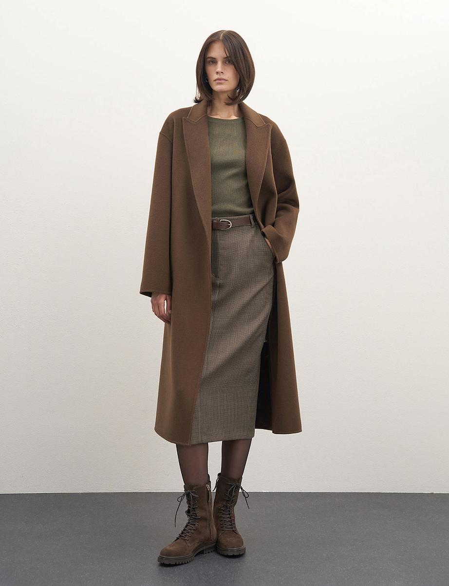 Юбка миди из шерсти в клетку