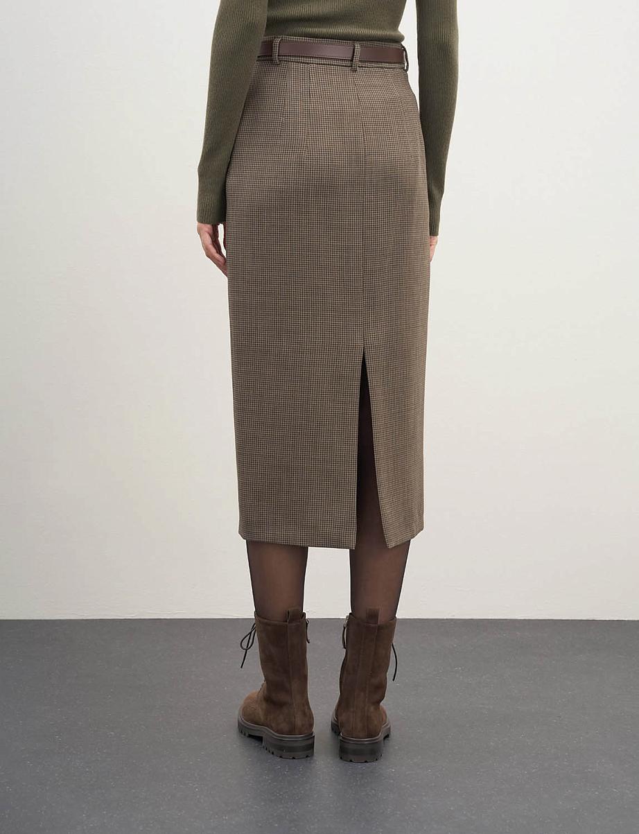 Юбка миди из шерсти в клетку