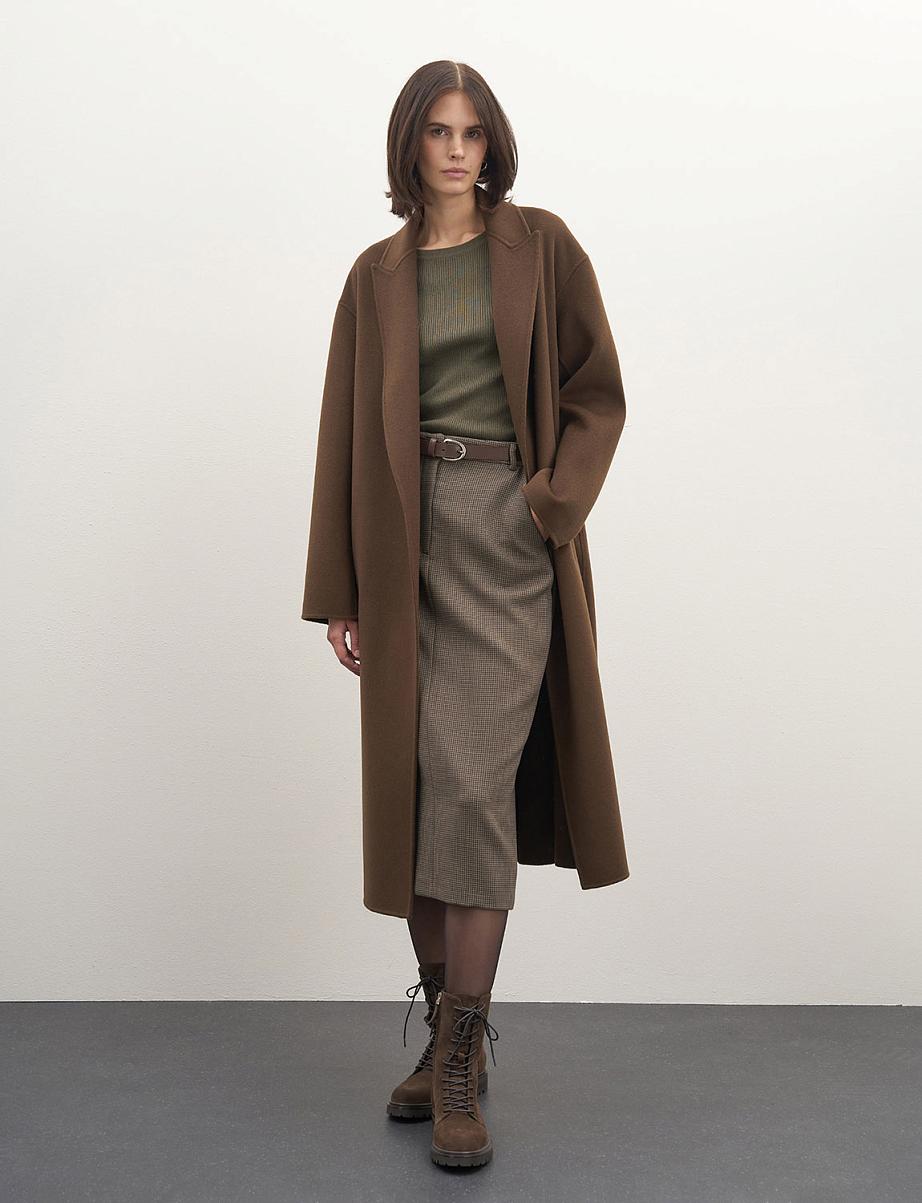 Юбка миди из шерсти в клетку