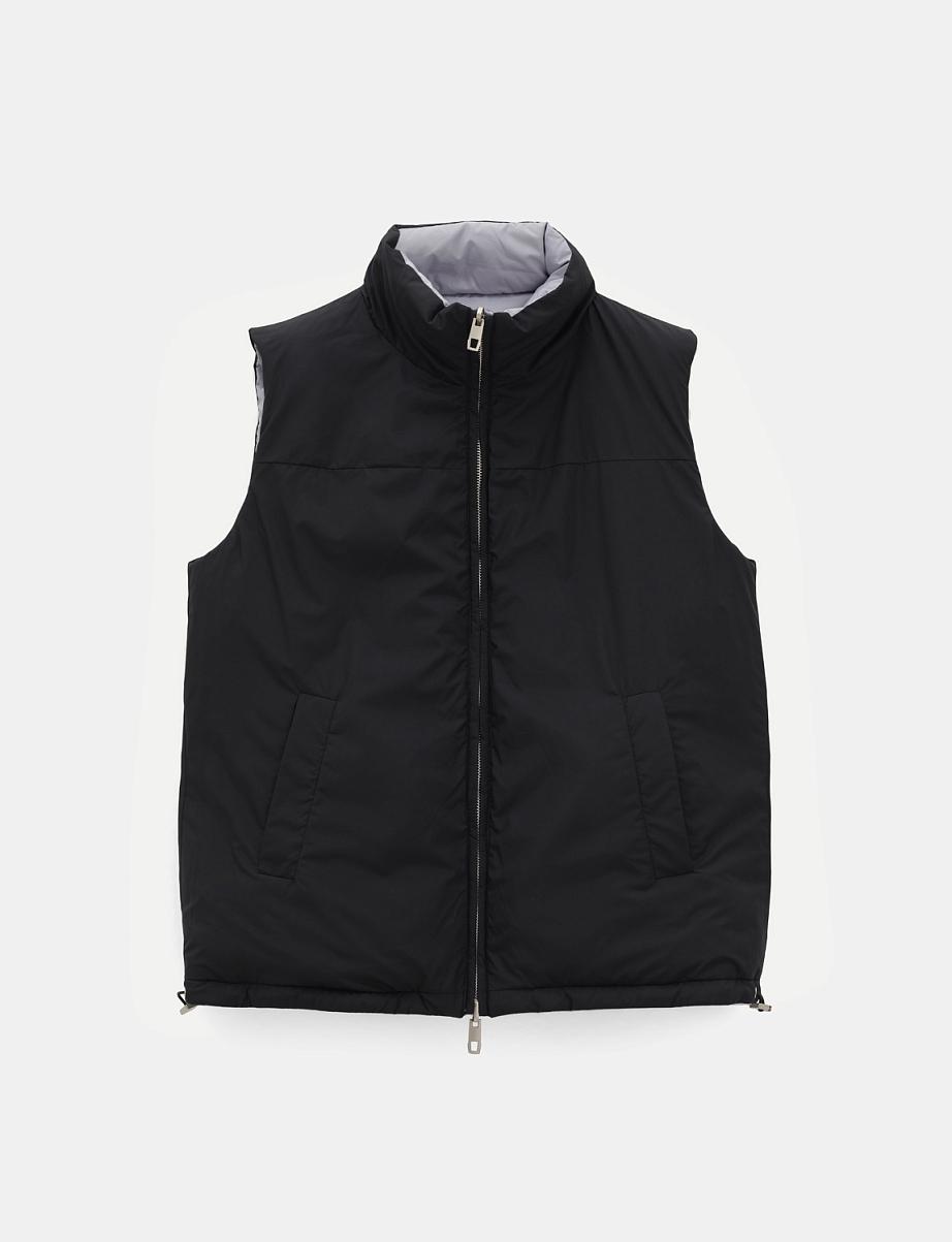 Двусторонняя жилетка с пухом и пером утки