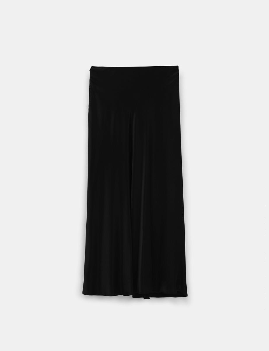 Атласная юбка миди