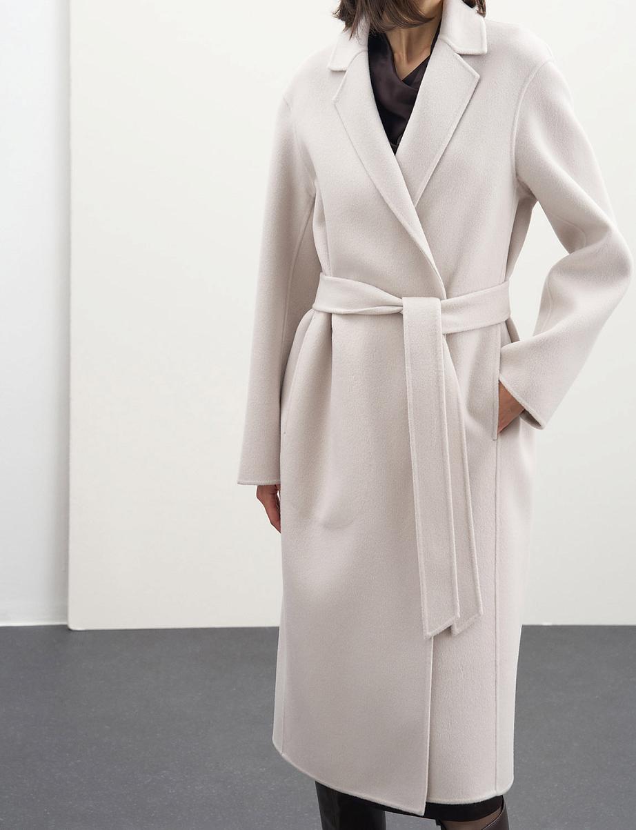 Пальто на запах из шерсти с поясом