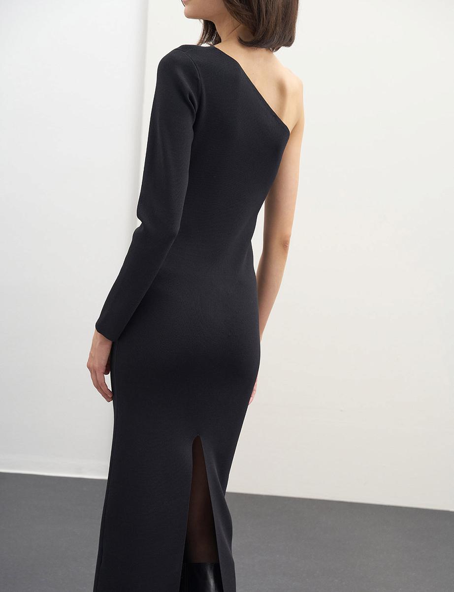 Облегающее платье миди на одно плечо