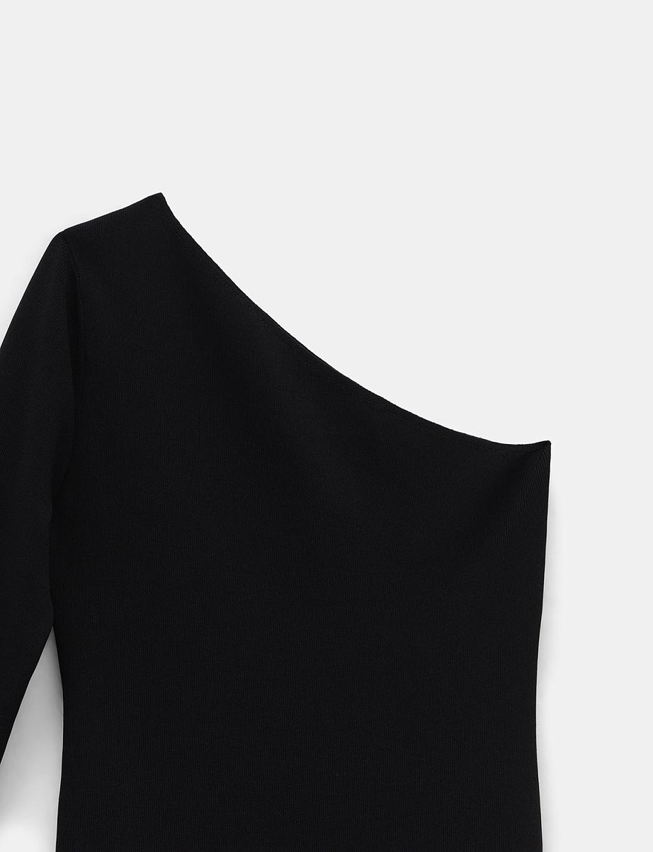 Облегающее платье миди на одно плечо