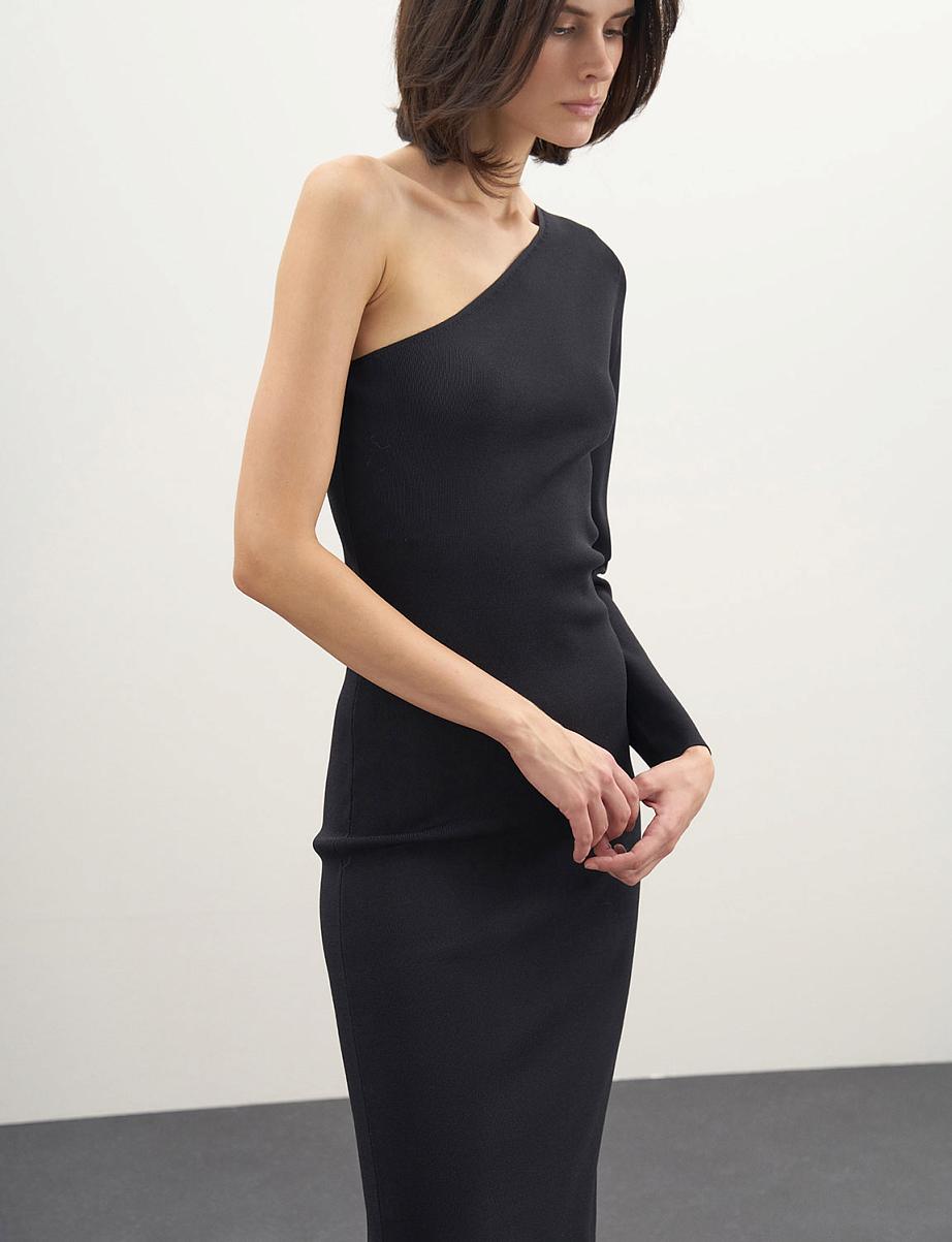 Облегающее платье миди на одно плечо