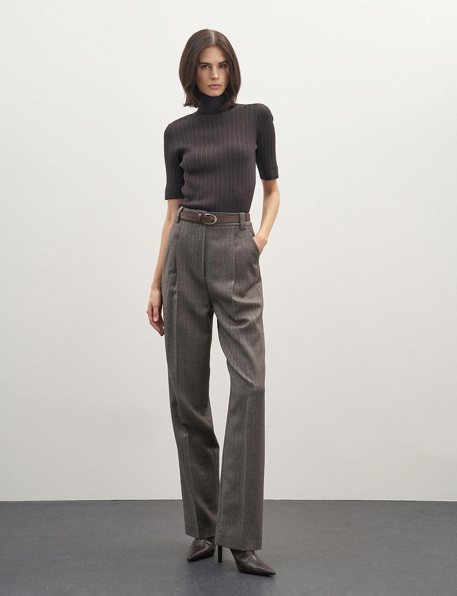 Прямые брюки из шерсти со стрелками