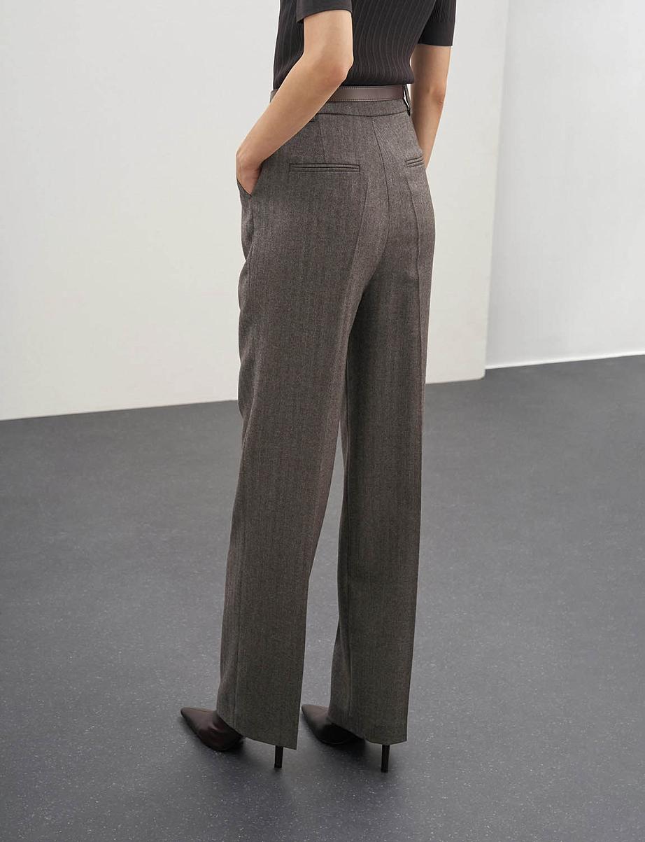 Прямые брюки из шерсти со стрелками