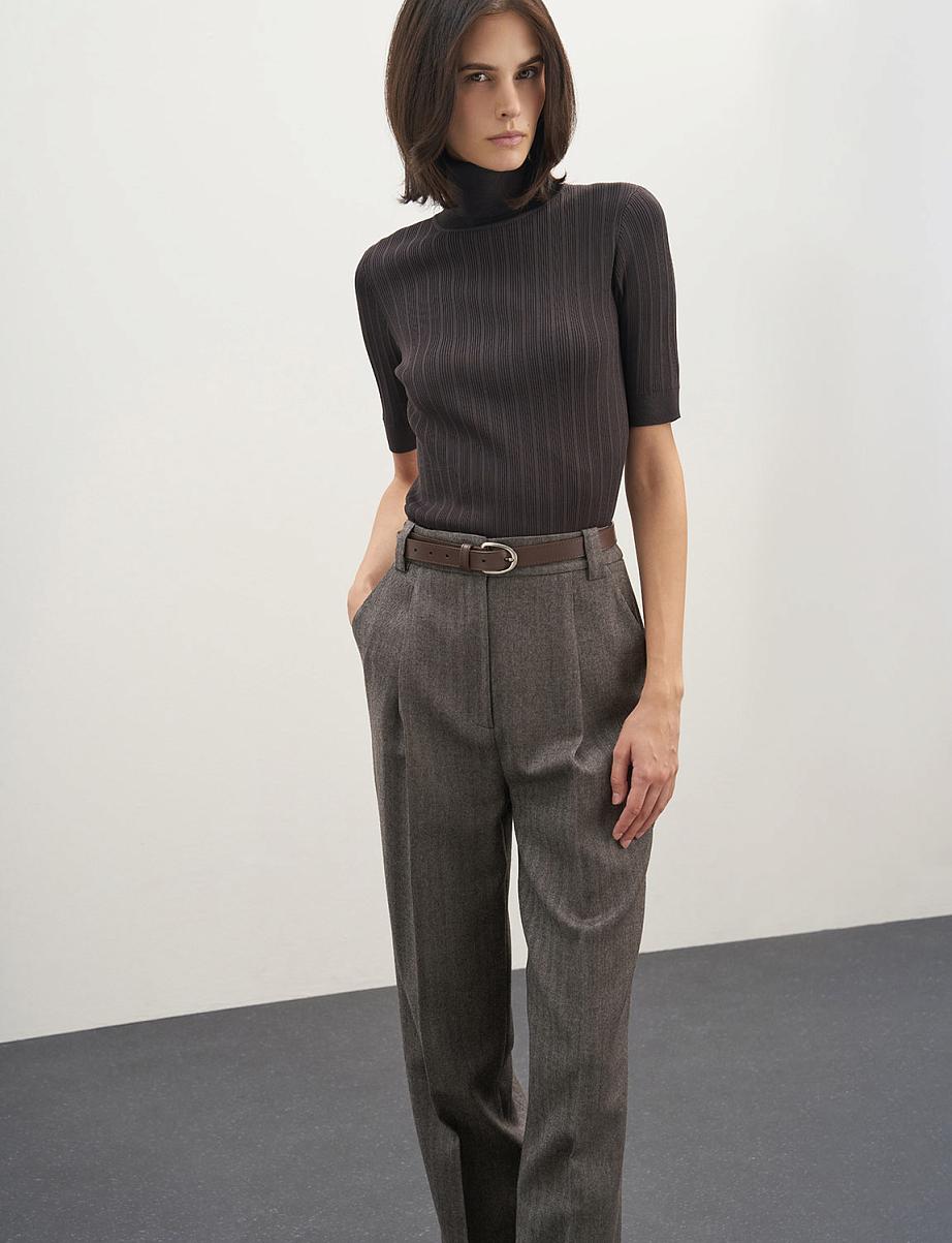 Прямые брюки из шерсти со стрелками