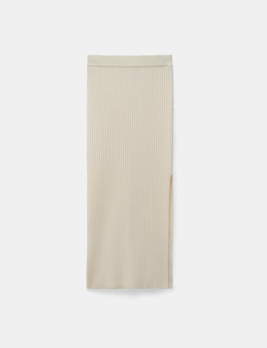 Юбка-лапша из шерсти с разрезом