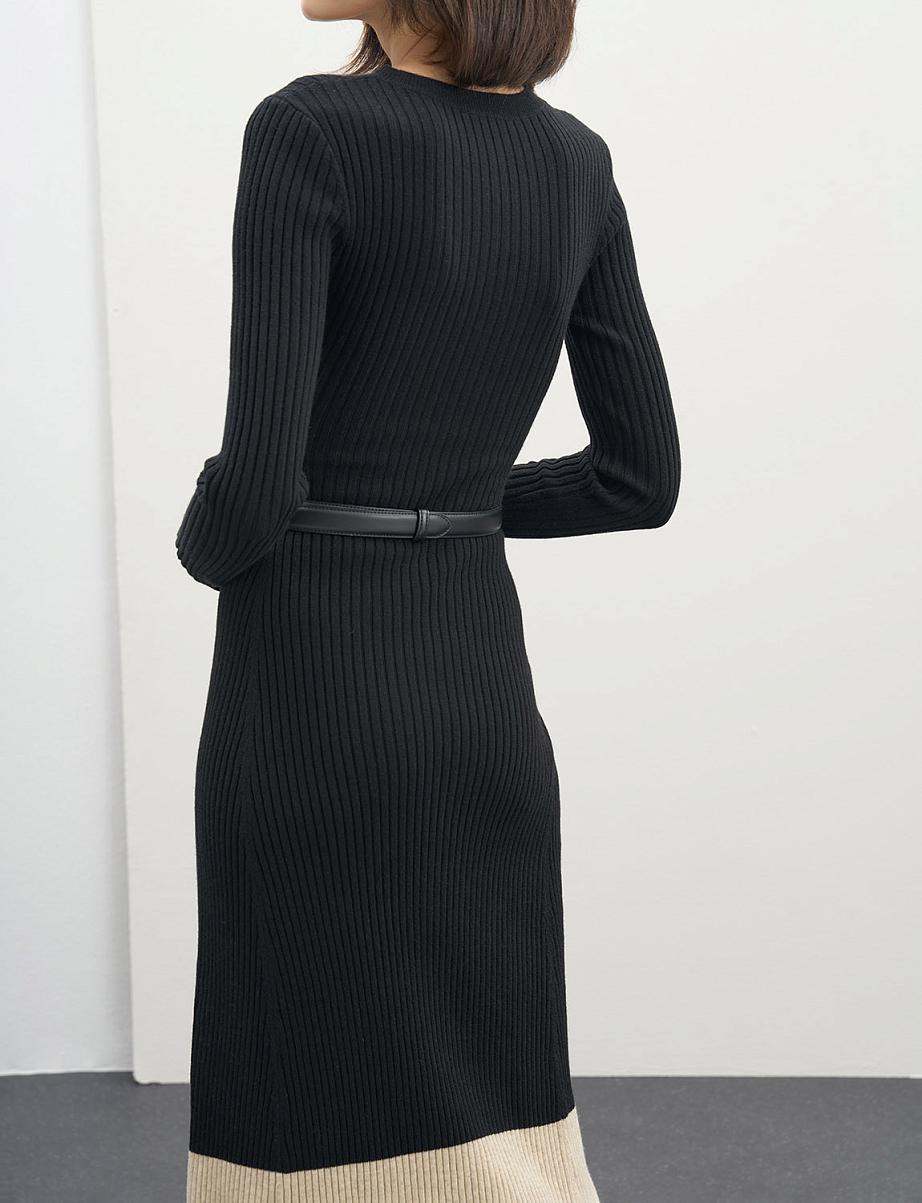 Трикотажное платье миди с шерстью и ангорой