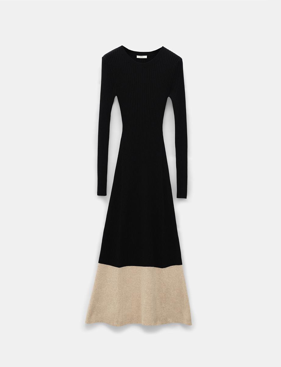 Трикотажное платье миди с шерстью и ангорой