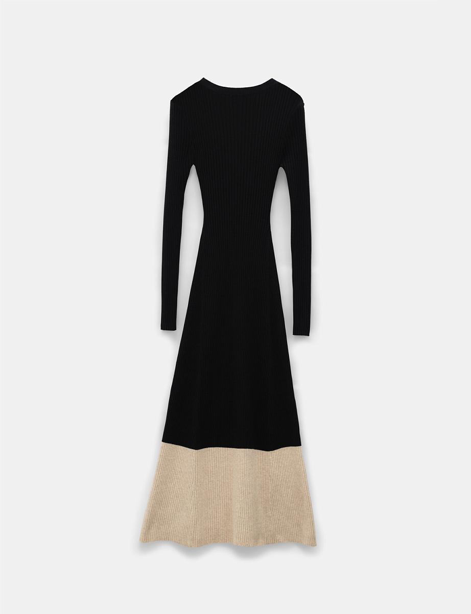 Трикотажное платье миди с шерстью и ангорой