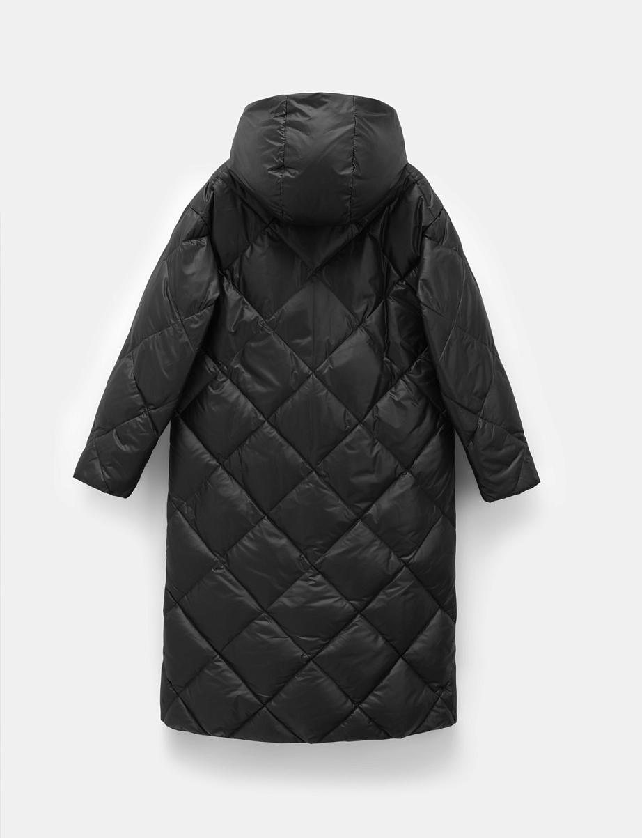 Удлиненная стеганая куртка с пухом и пером