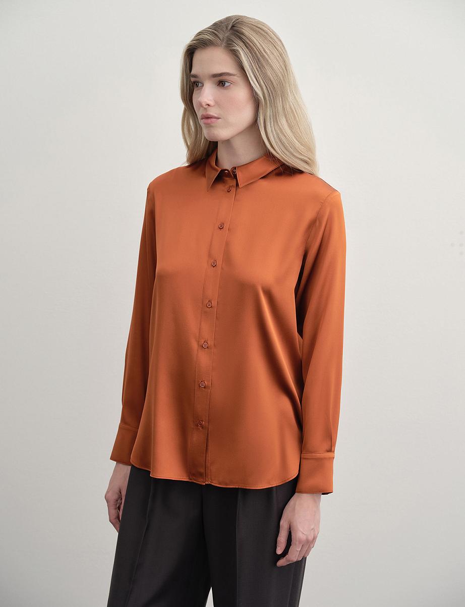 Шелковая рубашка свободного кроя
