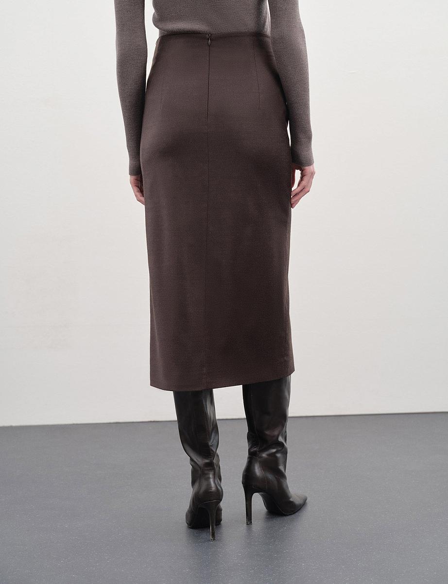 Юбка миди из шерсти с разрезом