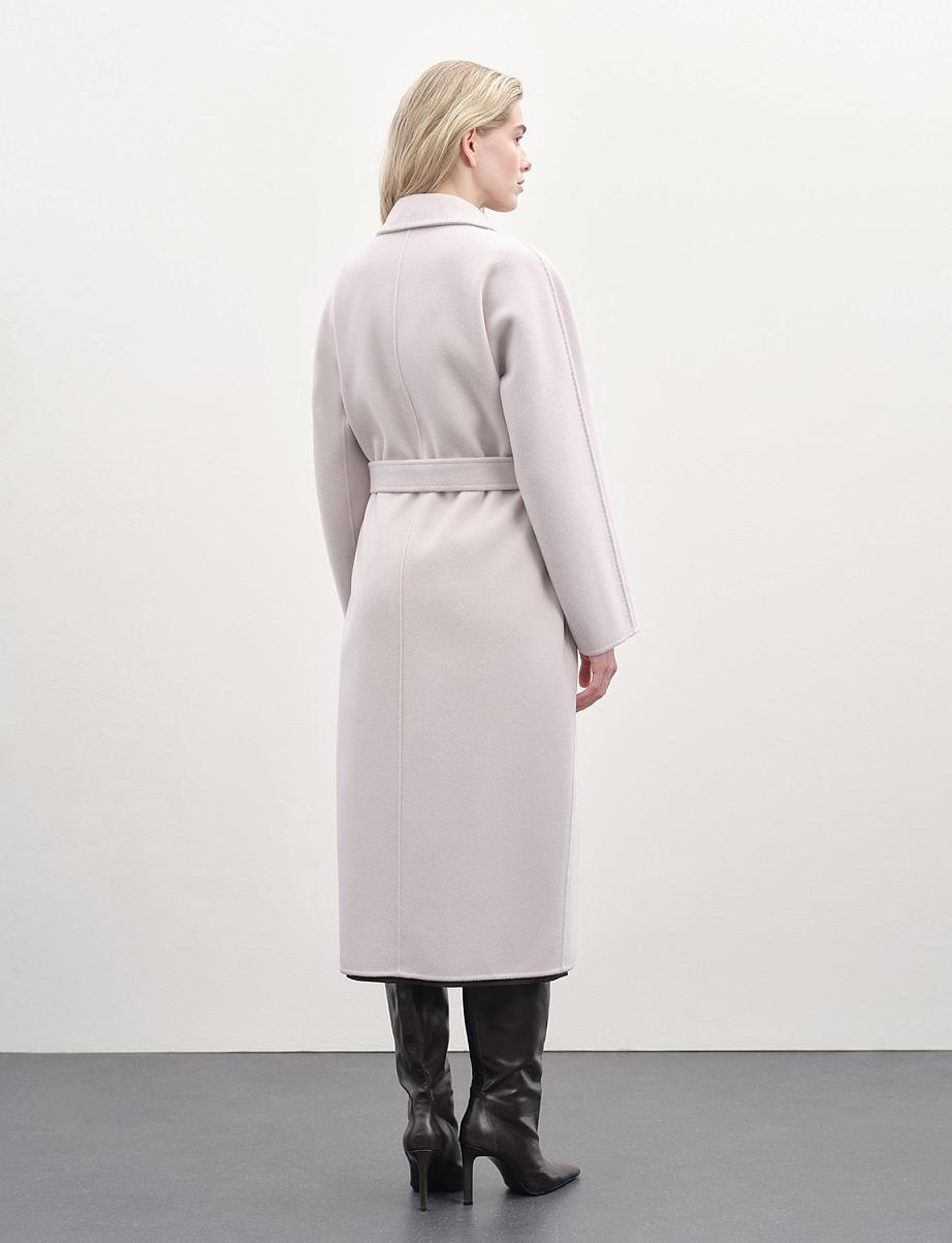 Двубортное пальто из шерсти и кашемира с поясом