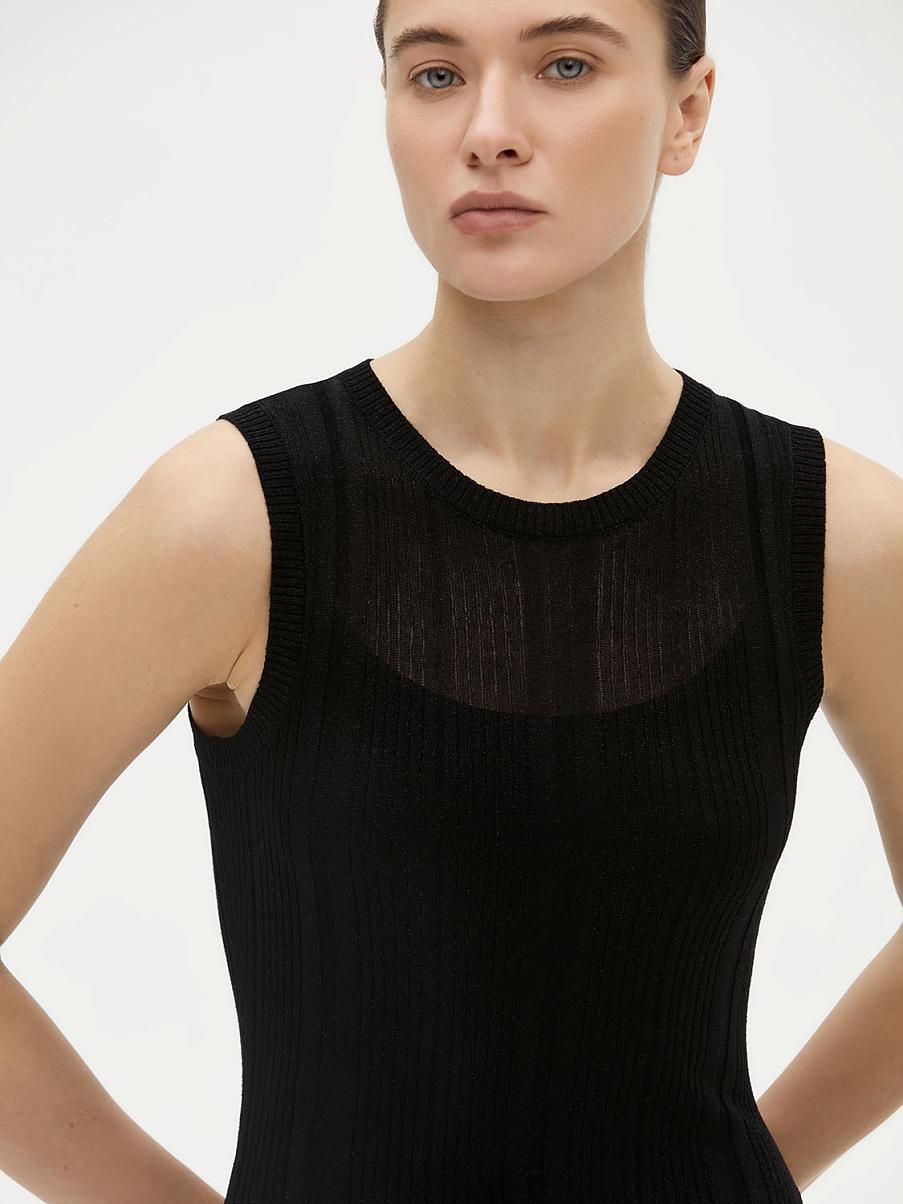 Трикотажное платье макси с люрексом