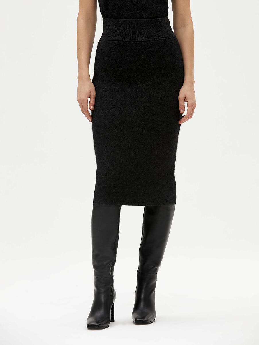 Облегающая трикотажная юбка с ангорой и шерстью