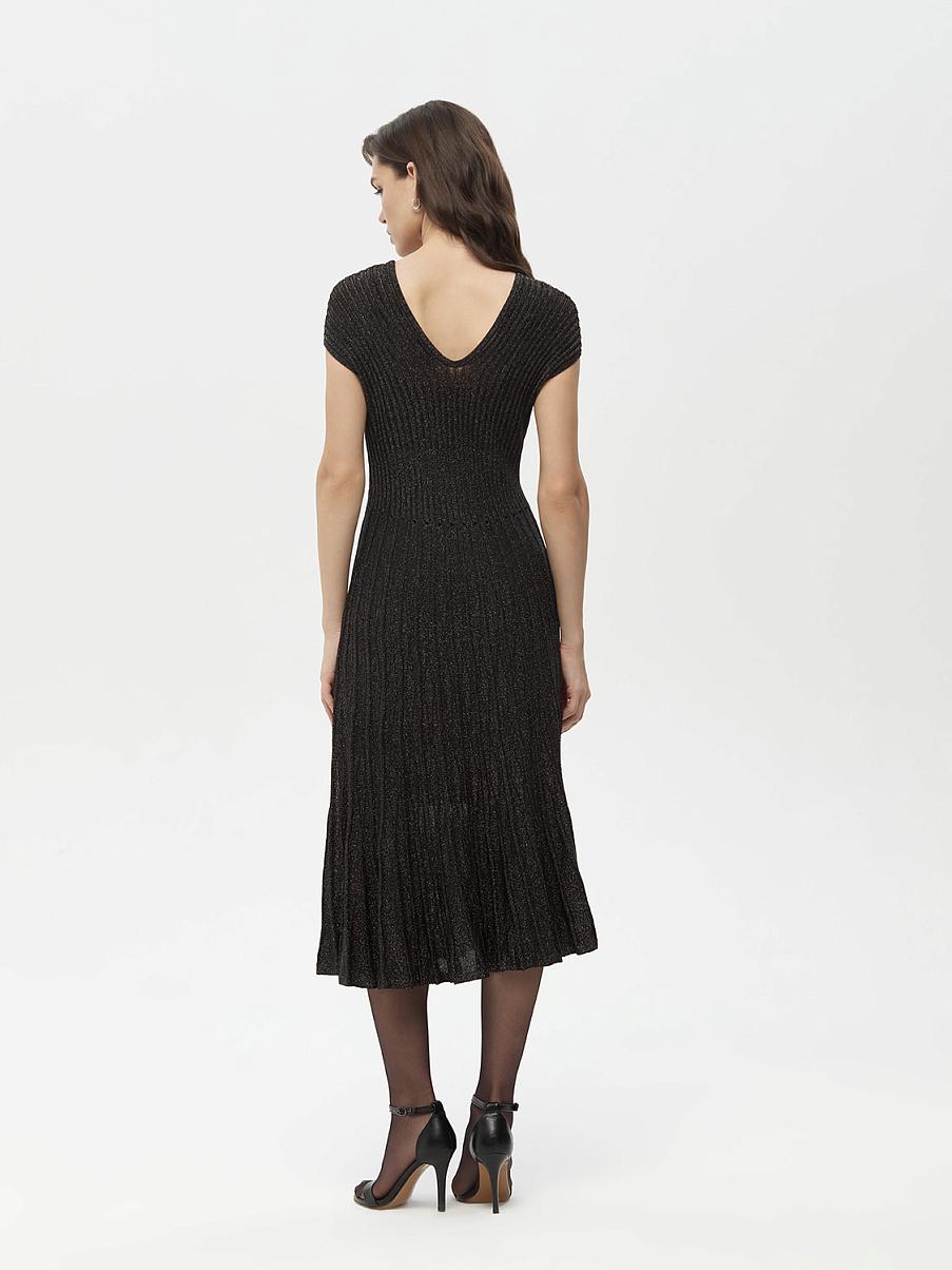 Трикотажное платье миди с люрексом
