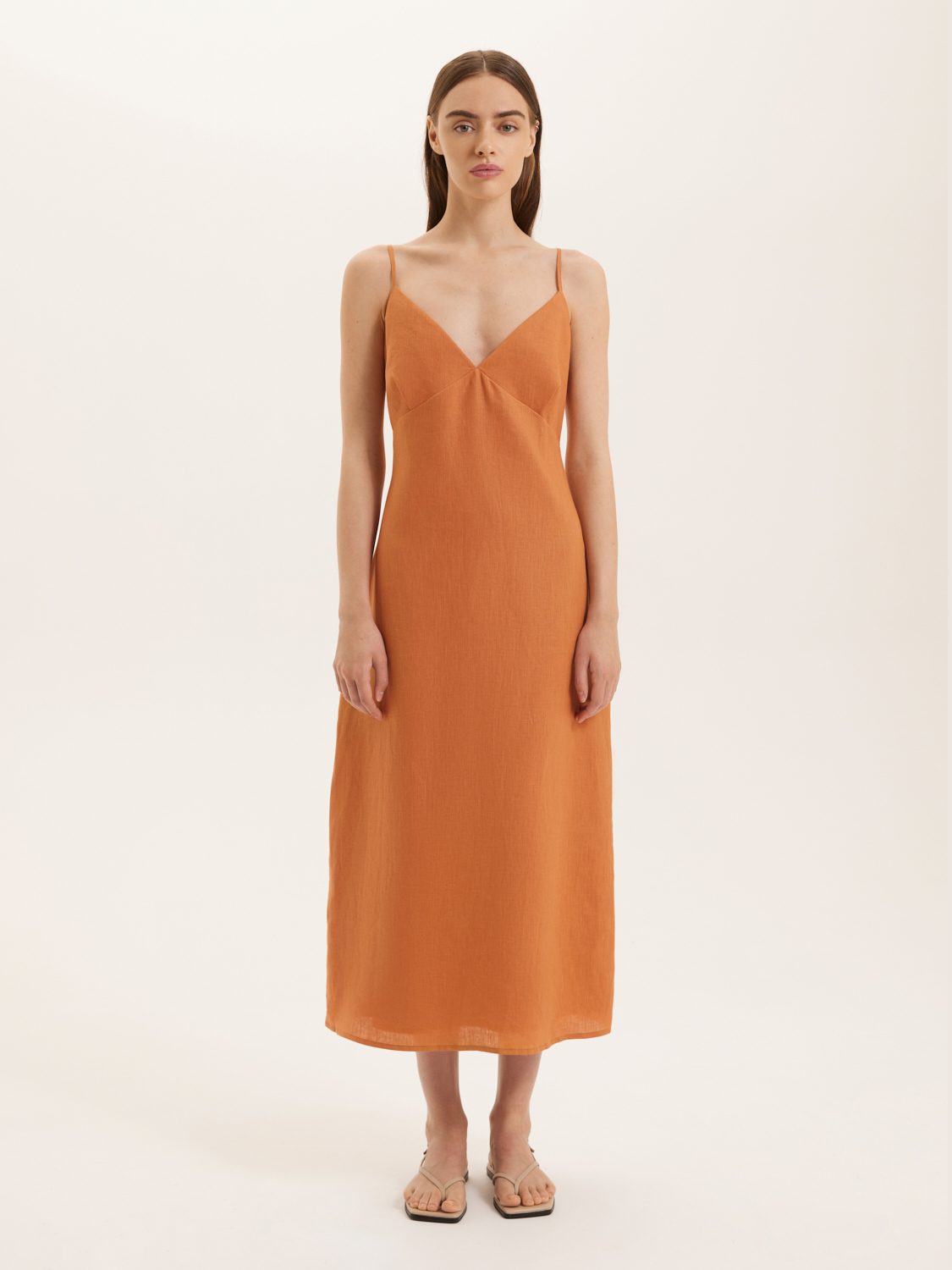 LSTR-022153 Платье (оранжевый, S)