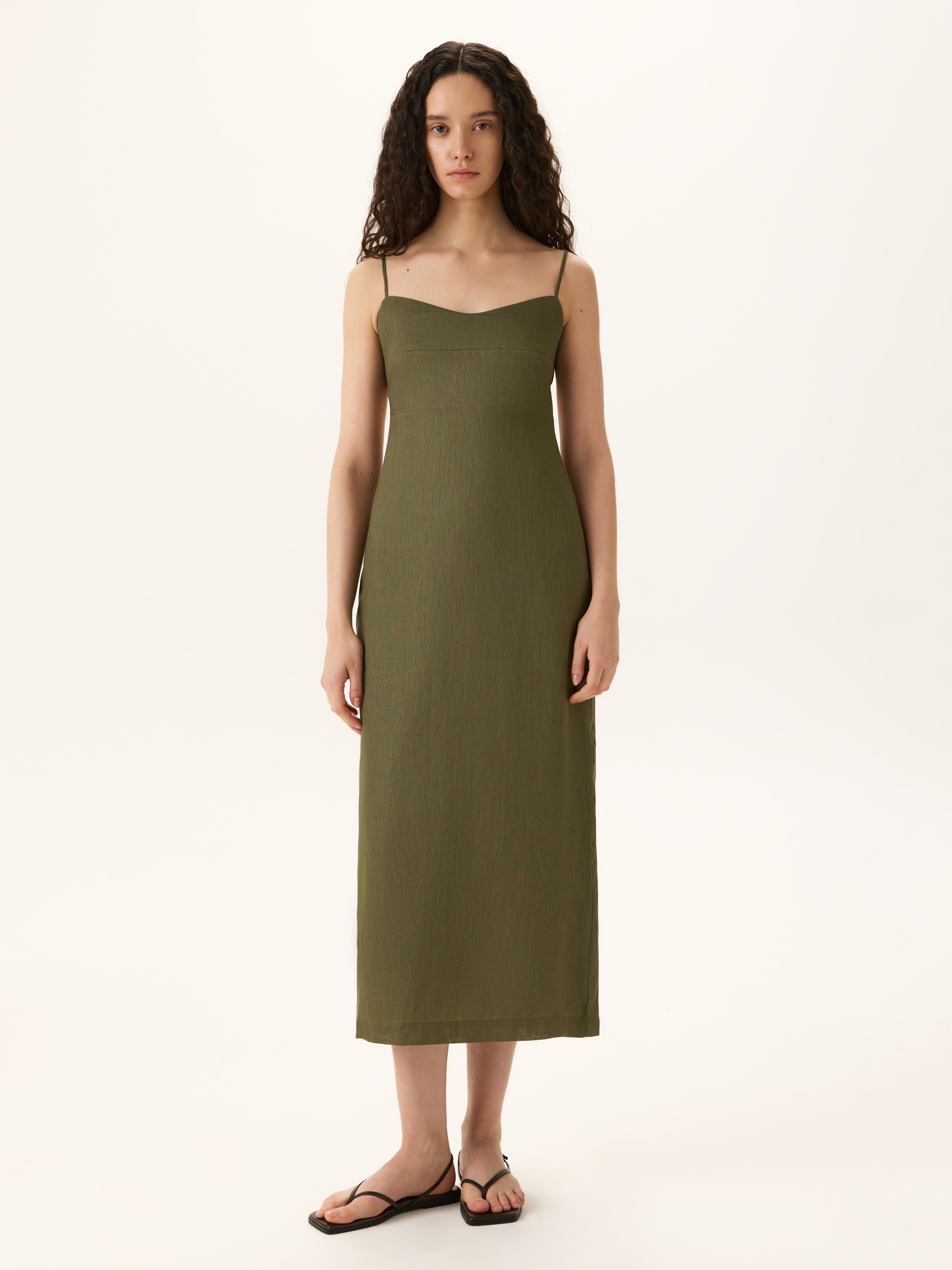 LSTR-022155 Платье (темно-зеленный, XS)