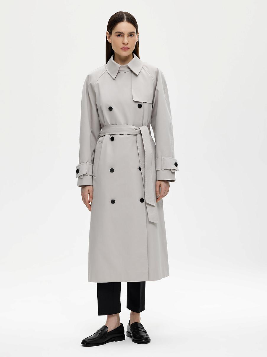 Двубортный хлопковый тренч