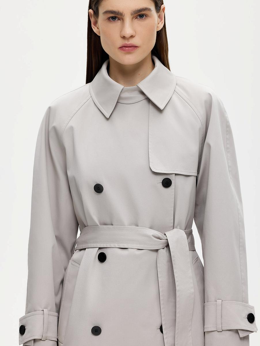 Двубортный хлопковый тренч