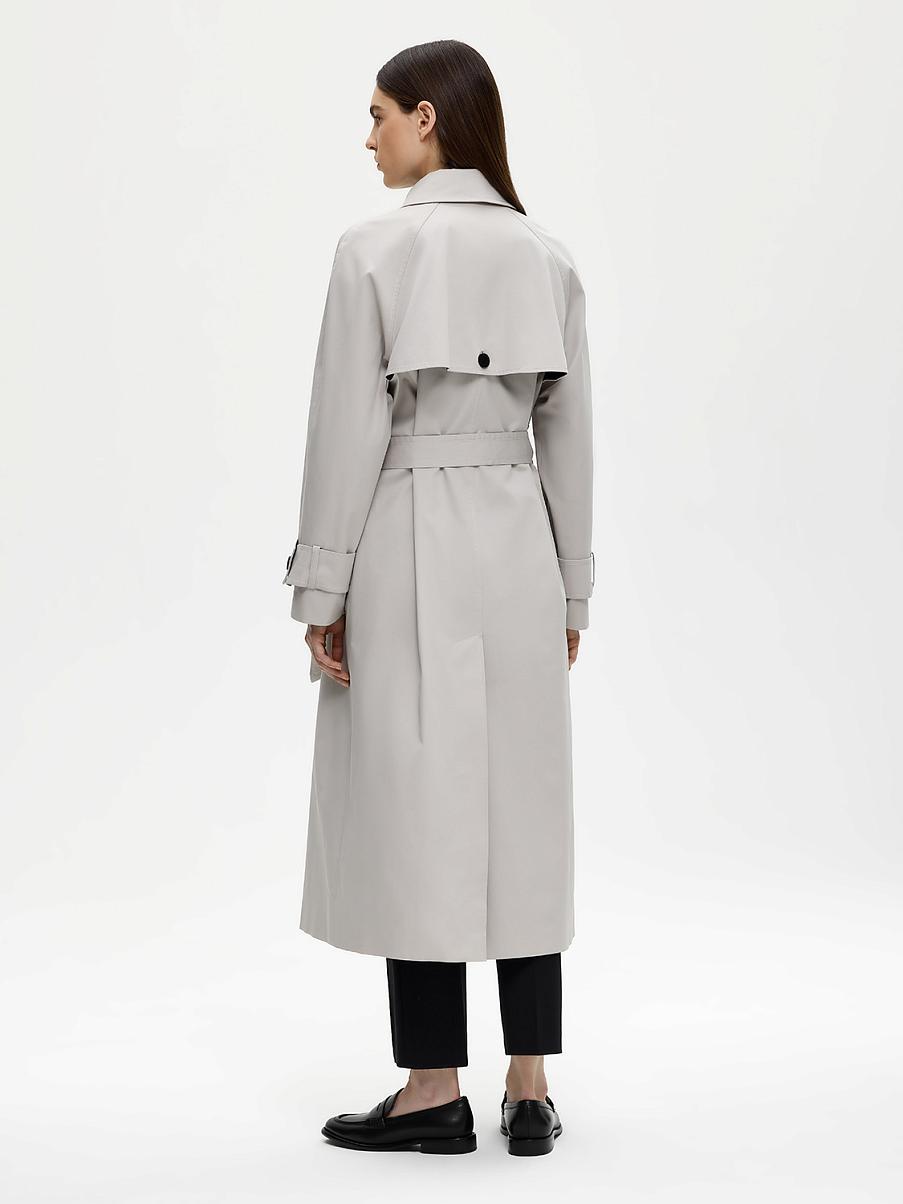 Двубортный хлопковый тренч