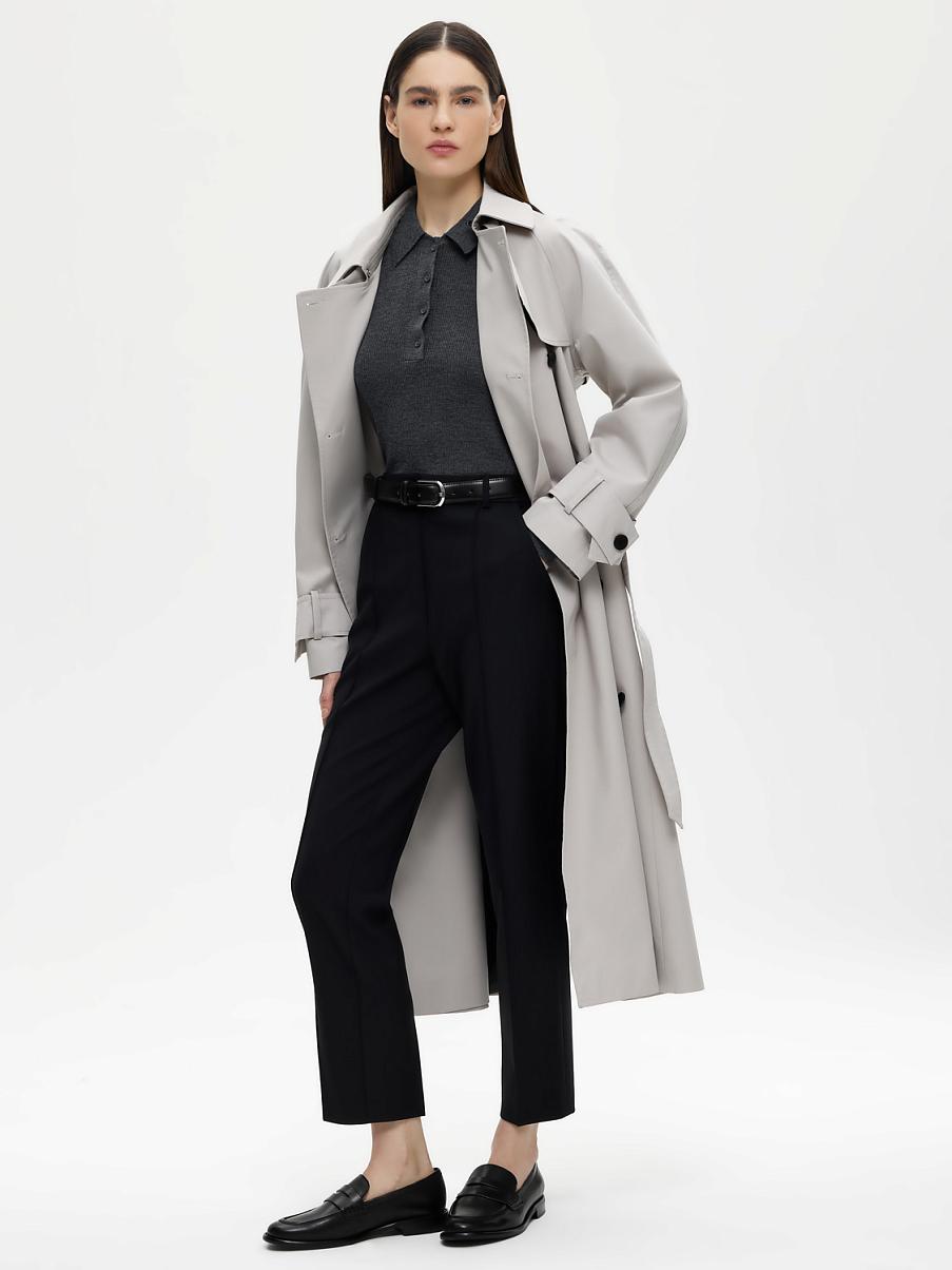 Двубортный хлопковый тренч