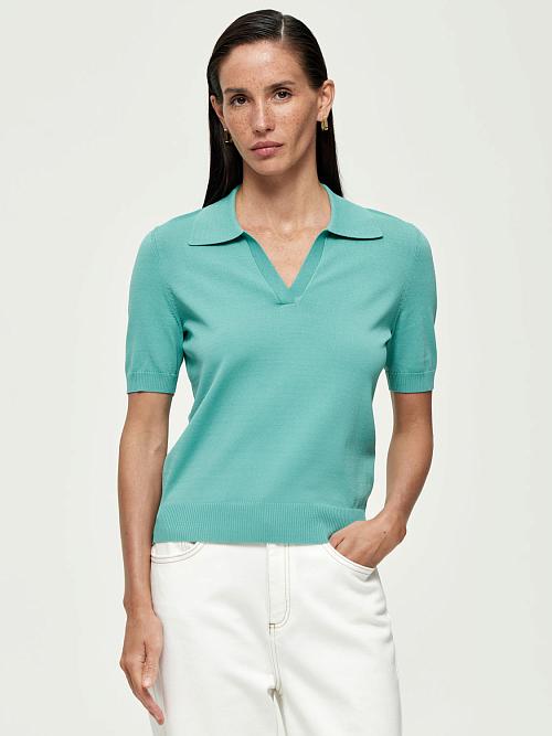 LSSM-070049 Трикотажная блуза (бирюзовый, XS)