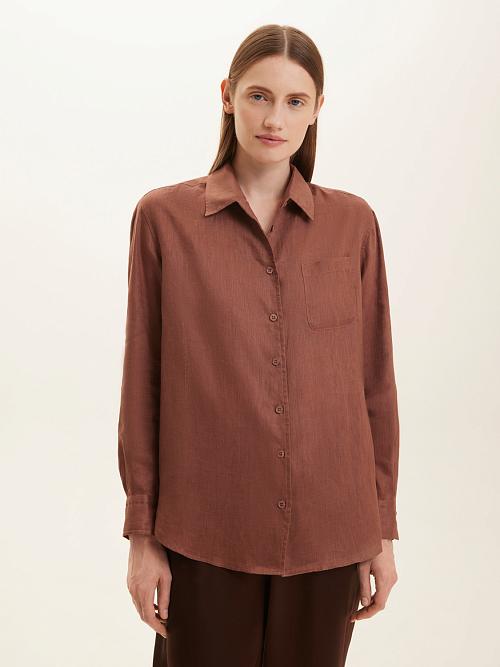 LSTR-102096 Рубашка (коричневый, XS)