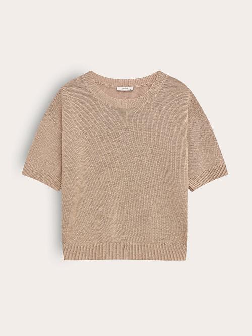 LSSM-070043 Трикотажная блуза (бежевый, XS)