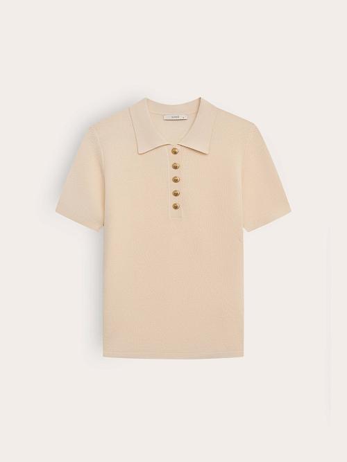 LSSM-070029 Трикотажная блуза (кремовый, XS)