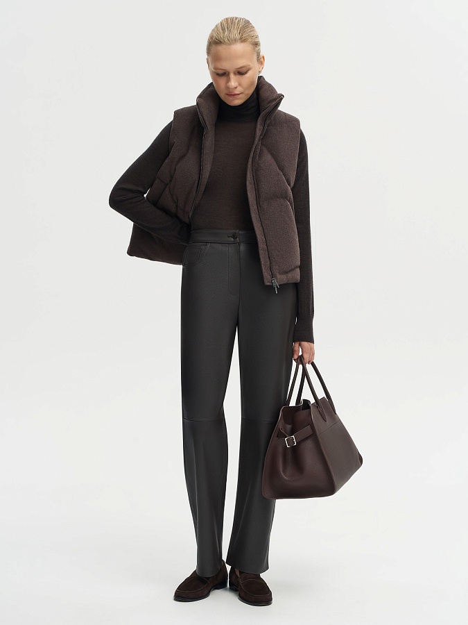 LSWN-442001 Жилетка на пуху (коричневый, M)