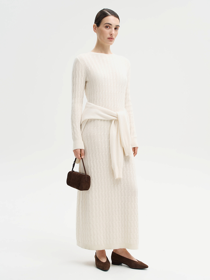 LSWN-782013 Платье трикотажное (кремовый, XS)