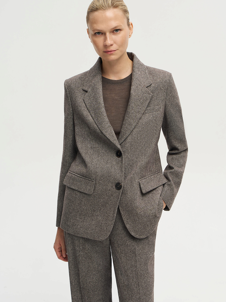 Жакет из шерсти с шелком