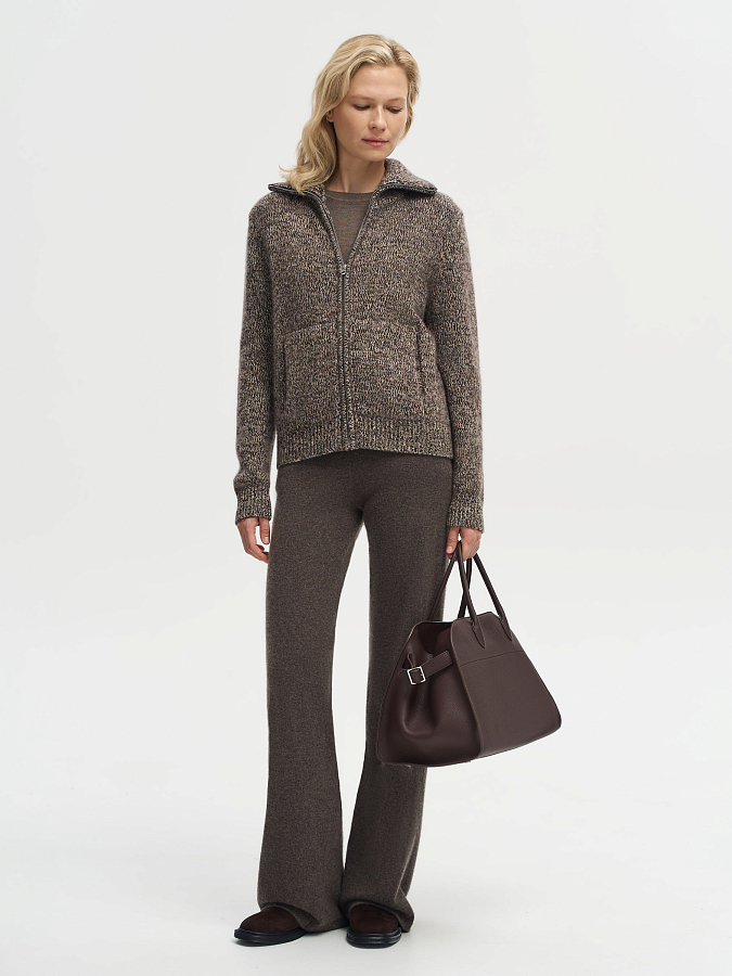 LSWN-202055 Кардиган (коричневый, M)