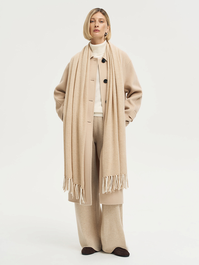 LSWN-182005 Шарф (светло-бежевый, S)