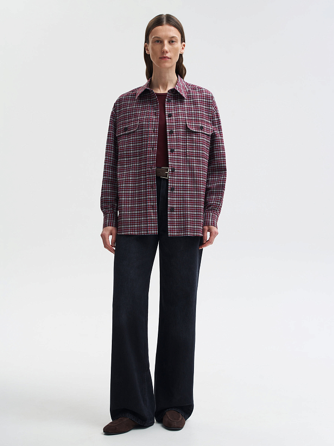 LSWN-102023 Рубашка (бордовый, XS)