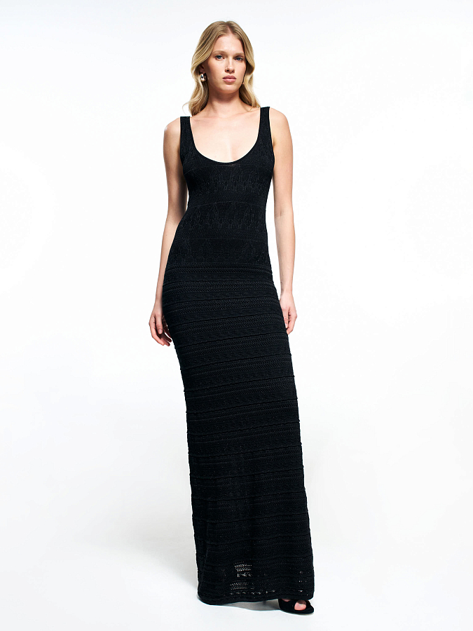 LSWN-782025 Платье трикотажное (черный, S)