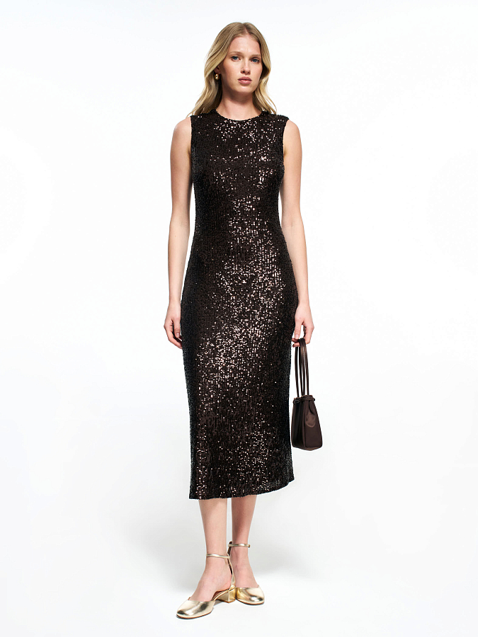 LSWN-022039 Платье (коричневый, XS)