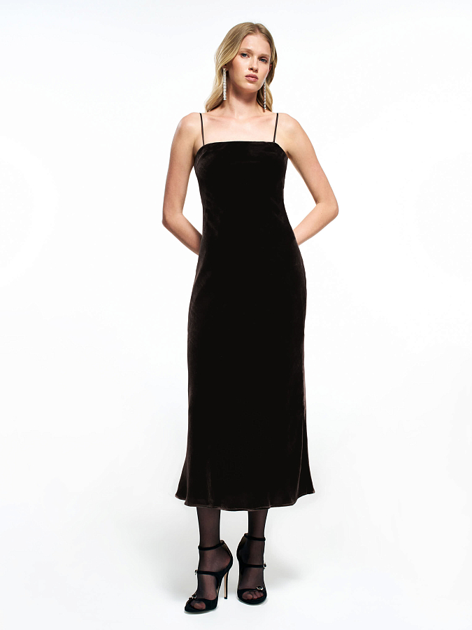 LSWN-022046 Платье (Темно-Коричневый, XS)