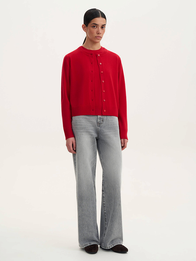 LSSL-202007 Кардиган (красный, S)